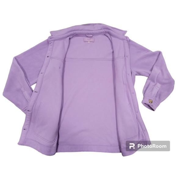BLANKNYC Fleece Shirt Jacket w/Pockets‎ Lilac size Large - Picture 4 of 10
